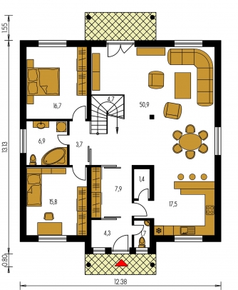 Floor plan of ground floor - BUNGALOW 31